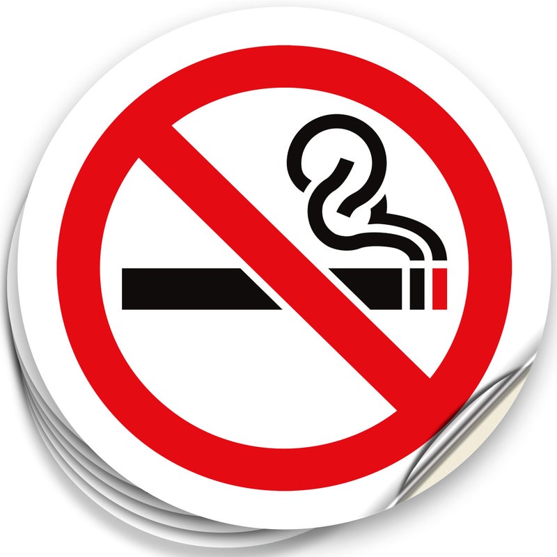 iSYFIX No Smoking Sign Sticker - 6 Pack 3x3 inch - for Home, Business, Office & Restaurants, Premium Self-Adhesive Vinyl, Laminated for Ultimate UV, Weather, Water, & Fade Resistance, Indoor/Outdoor - Image 1